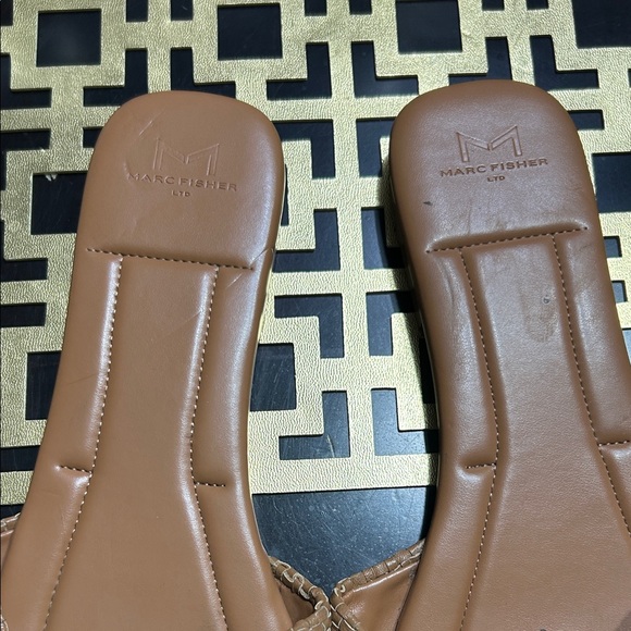 Marc Fisher Brown Woven Slide Sandals - Picture 3 of 4